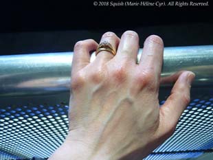 Marie-Hélène Cyr's hand during the Bon Jovi show in Montreal, Quebec, Canada (May 18, 2018)